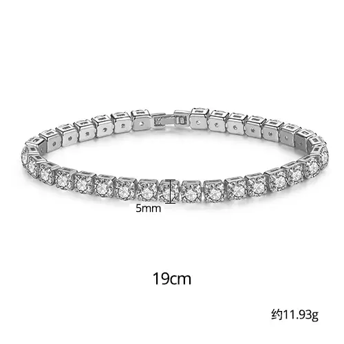 Jinse Single Row Zircon Bracelet Brass 3mm