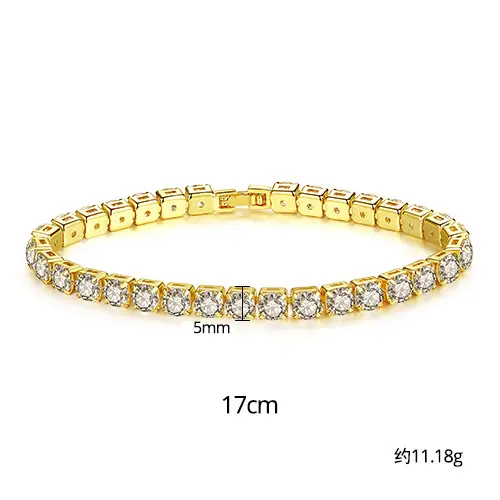 Jinse Single Row Zircon Bracelet Brass 3mm