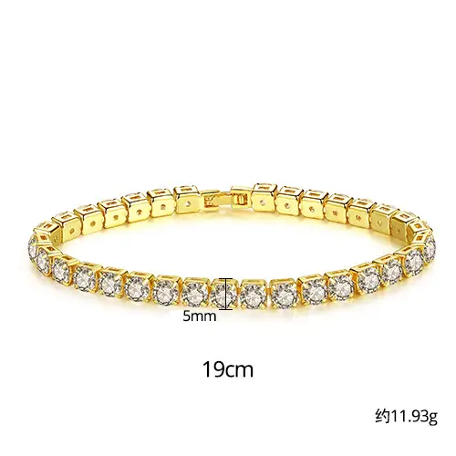 Jinse Single Row Zircon Bracelet Brass 3mm
