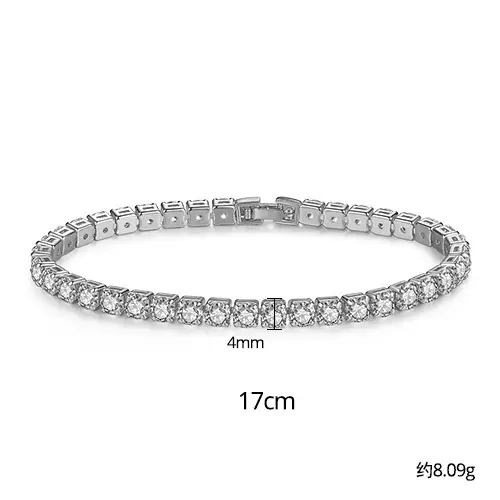 Jinse Single Row Zircon Bracelet Brass 3mm