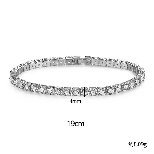 Jinse Single Row Zircon Bracelet Brass 3mm