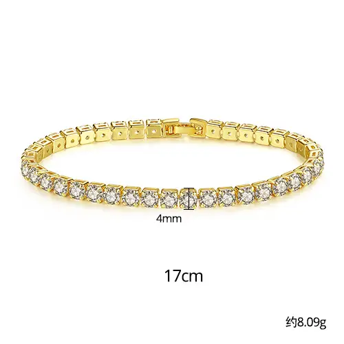 Jinse Single Row Zircon Bracelet Brass 3mm