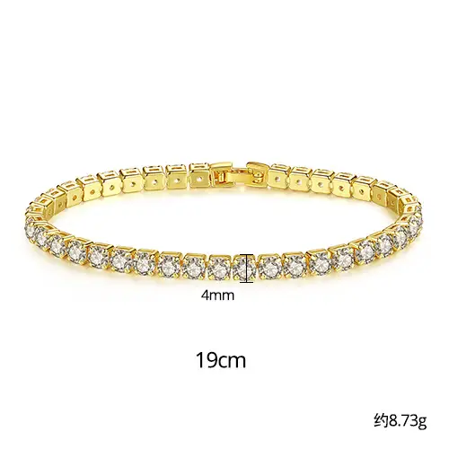 Jinse Single Row Zircon Bracelet Brass 3mm