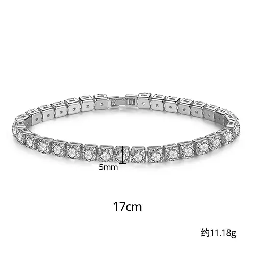 Jinse Single Row Zircon Bracelet Brass 3mm
