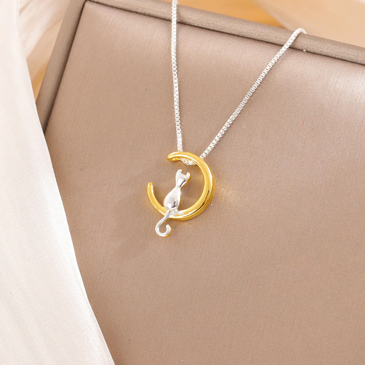 Golden Moon Pendant Necklace for Women