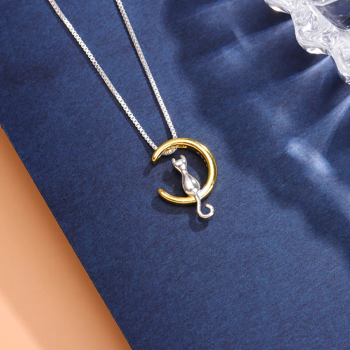 Golden Moon Pendant Necklace for Women