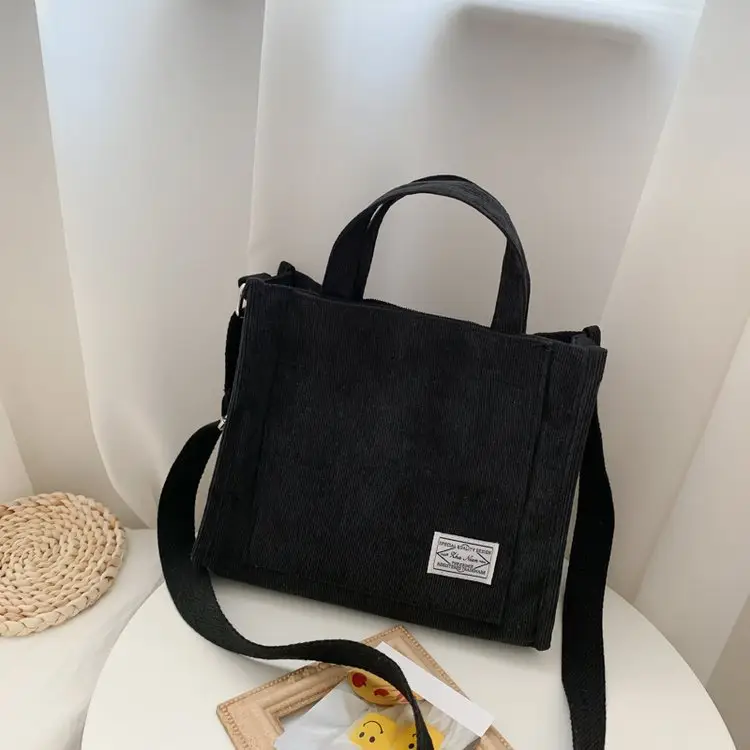 Korean Fashion Light Pink Corduroy Shoulder Bag — feature 10