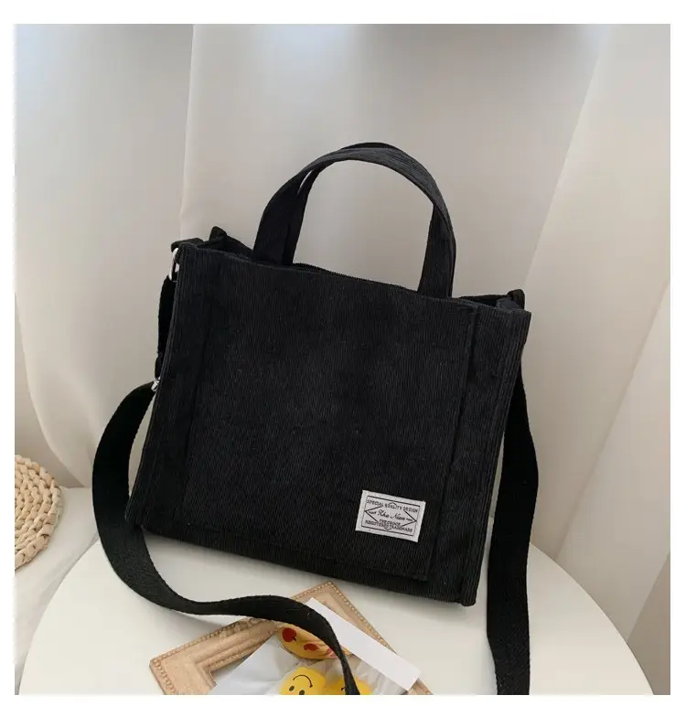 Korean Fashion Light Pink Corduroy Shoulder Bag — feature 15