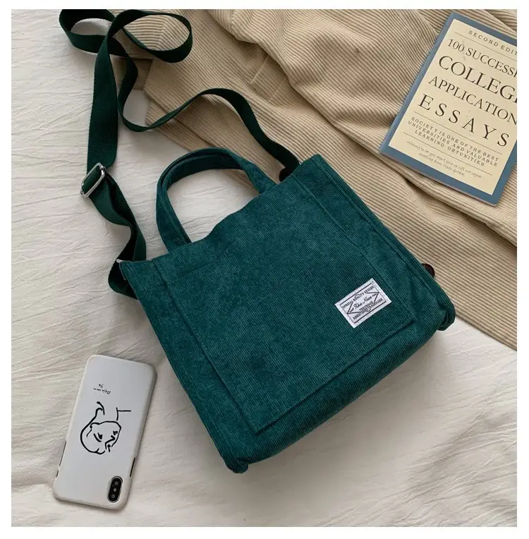 Korean Fashion Light Pink Corduroy Shoulder Bag — feature 23