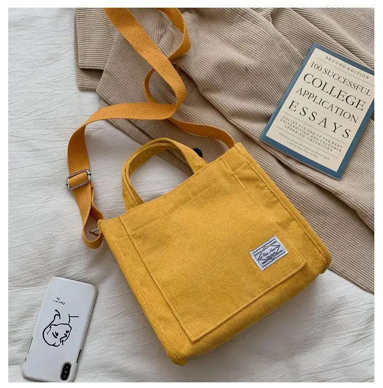 Korean Fashion Light Pink Corduroy Shoulder Bag — feature 24