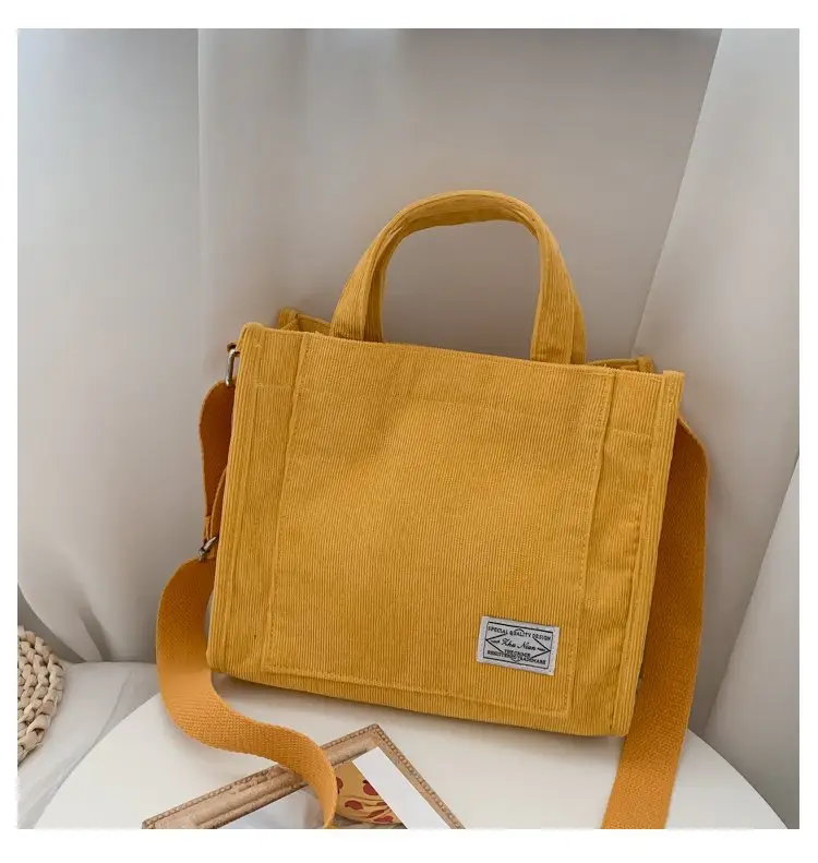 Korean Fashion Light Pink Corduroy Shoulder Bag — feature 3
