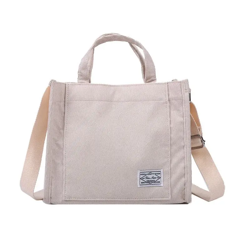 Korean Fashion Light Pink Corduroy Shoulder Bag — feature 31