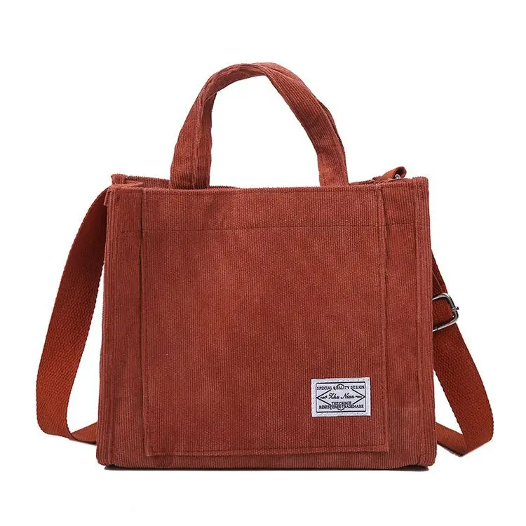 Korean Fashion Light Pink Corduroy Shoulder Bag — feature 35
