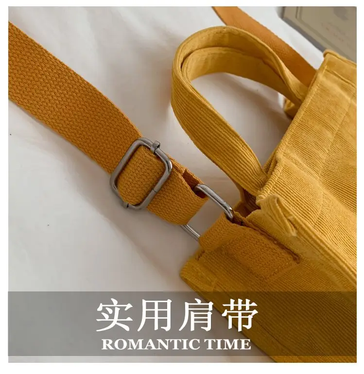 Korean Fashion Light Pink Corduroy Shoulder Bag — feature 9