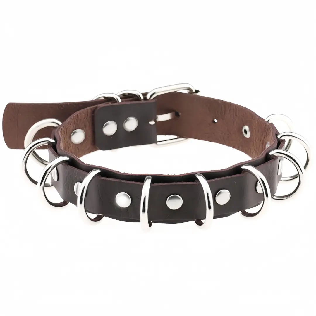 White Exaggerated Double Layer Punk Choker Necklace