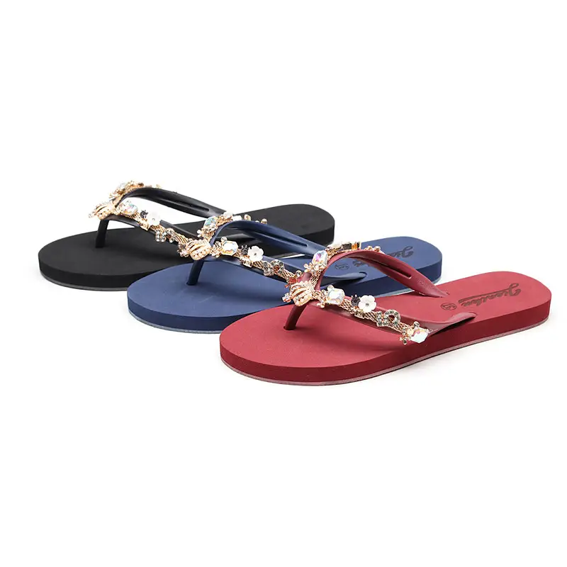 2024 New Summer Crown Rhinestone Eva Flip-Flops Women's Outer Wear Sandals