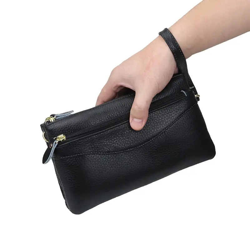 Women's First-Layer Cowhide Clutch Bag Multi-Compartment Small - Image 7