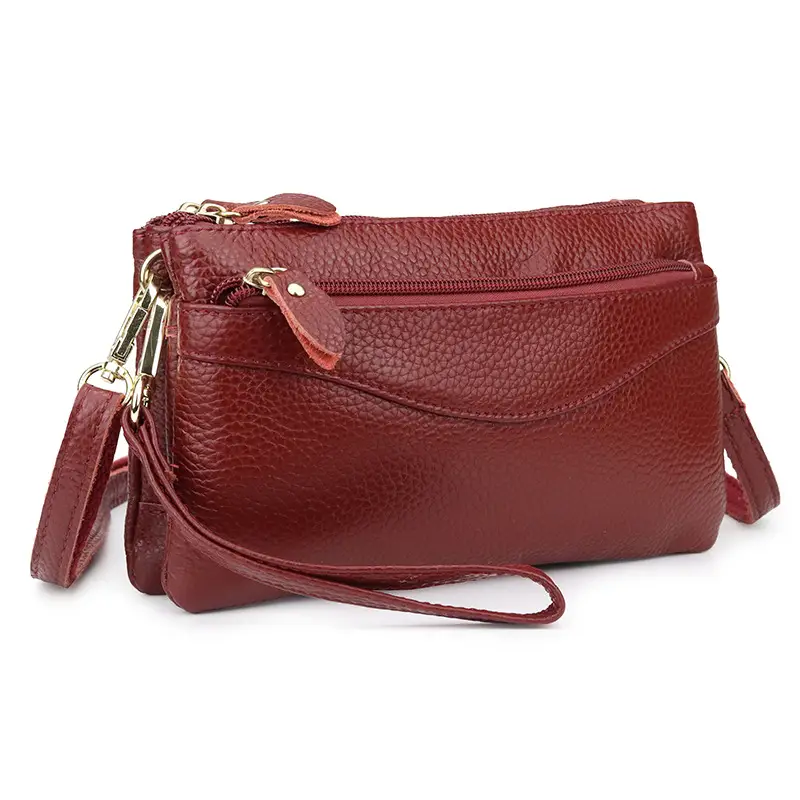 Women's First-Layer Cowhide Clutch Bag Multi-Compartment Small - Image 8