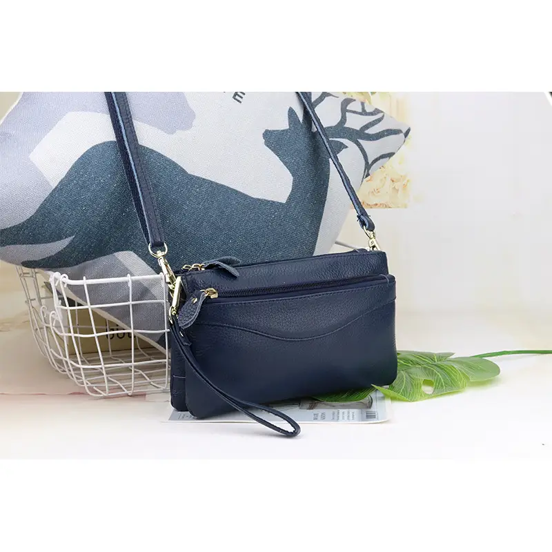 Women's First-Layer Cowhide Clutch Bag Multi-Compartment Small - Image 2