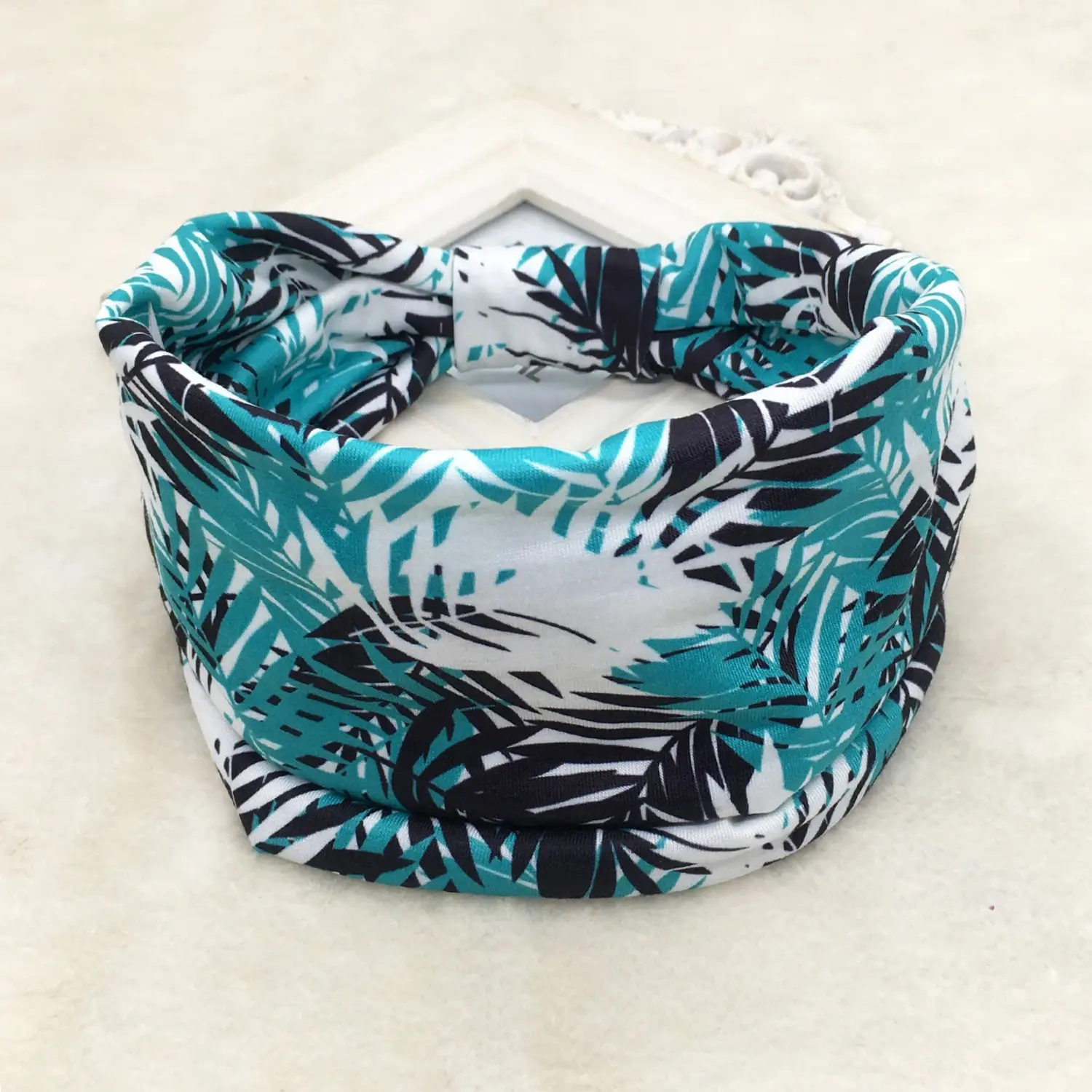 Pink Printed Elastic Hair Band for Women