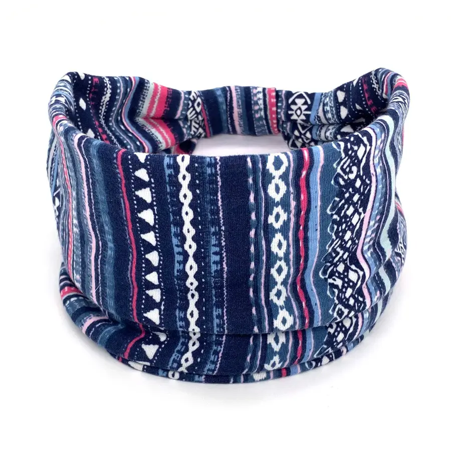 Pink Printed Elastic Hair Band for Women