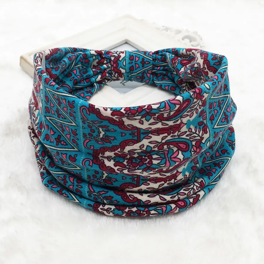 Pink Printed Elastic Hair Band for Women