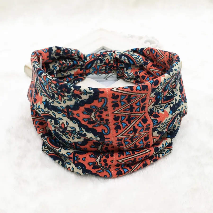 Pink Printed Elastic Hair Band for Women
