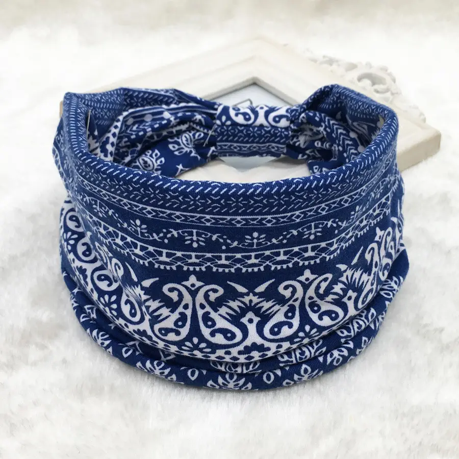 Pink Printed Elastic Hair Band for Women