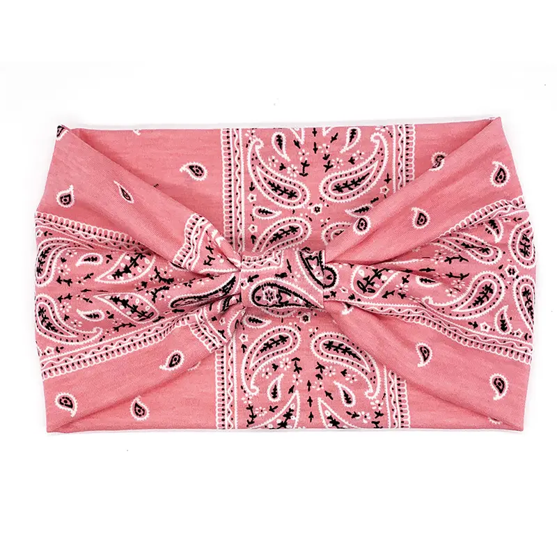 Pink Printed Elastic Hair Band for Women