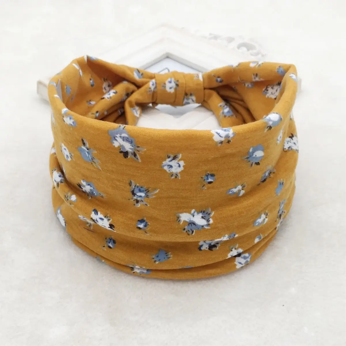 Pink Printed Elastic Hair Band for Women