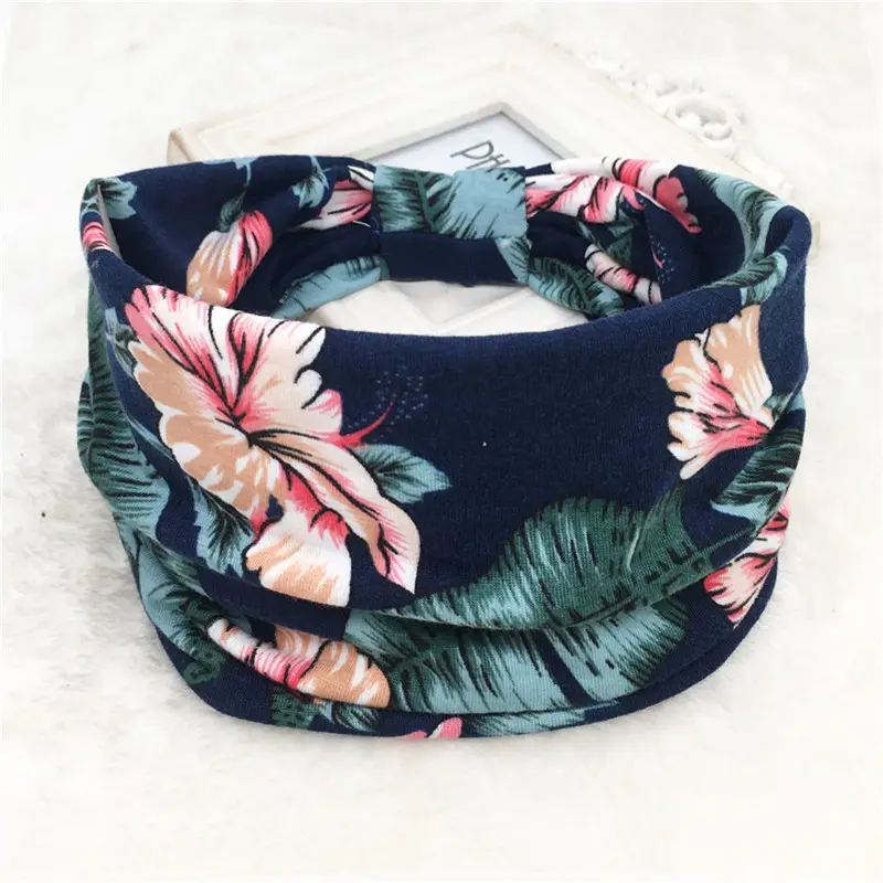 Pink Printed Elastic Hair Band for Women