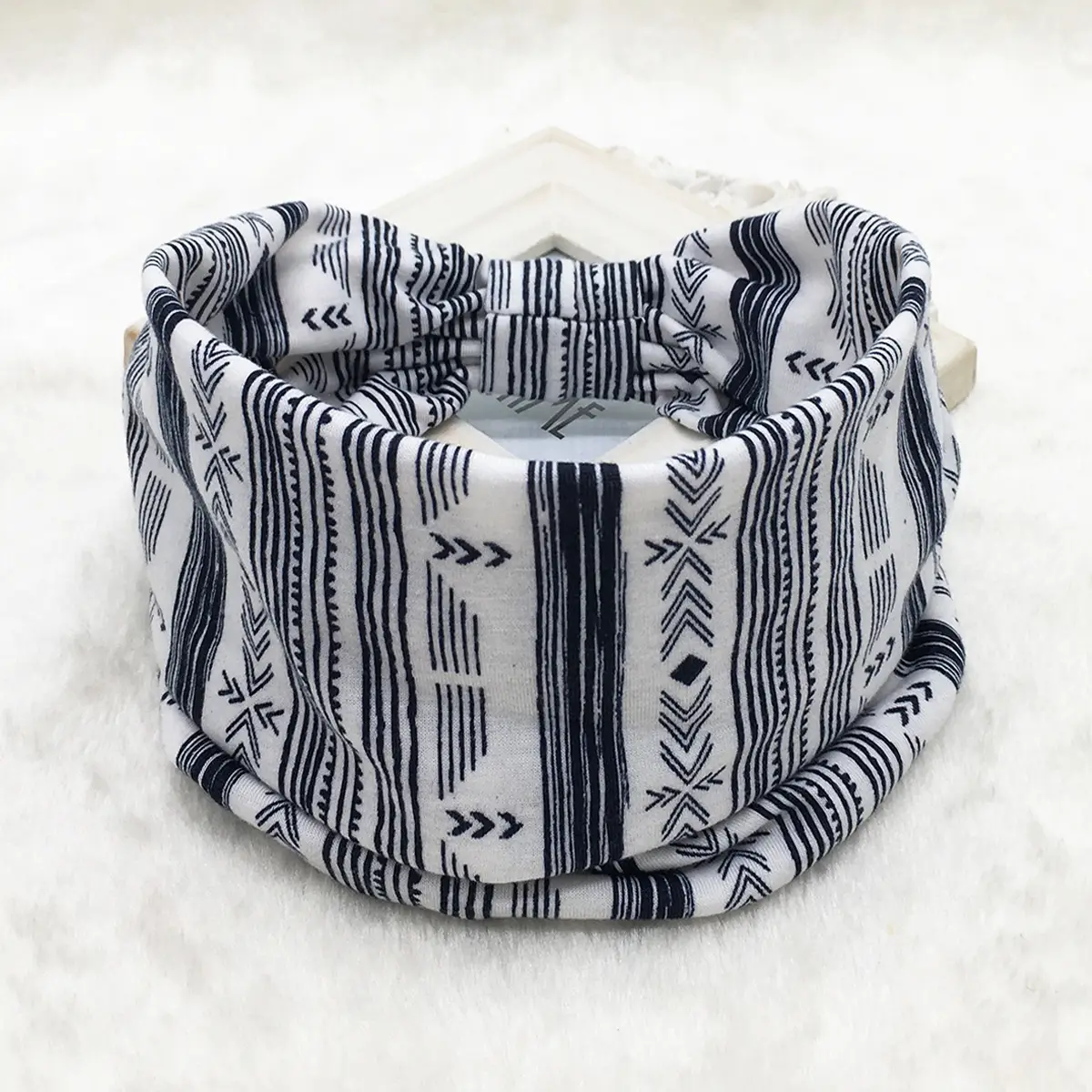 Pink Printed Elastic Hair Band for Women