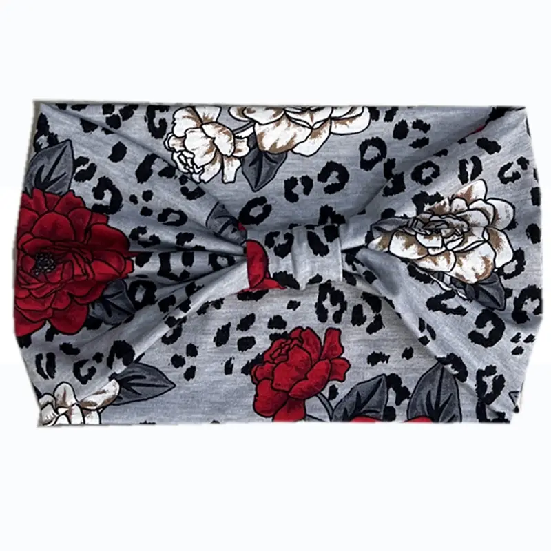 Pink Printed Elastic Hair Band for Women