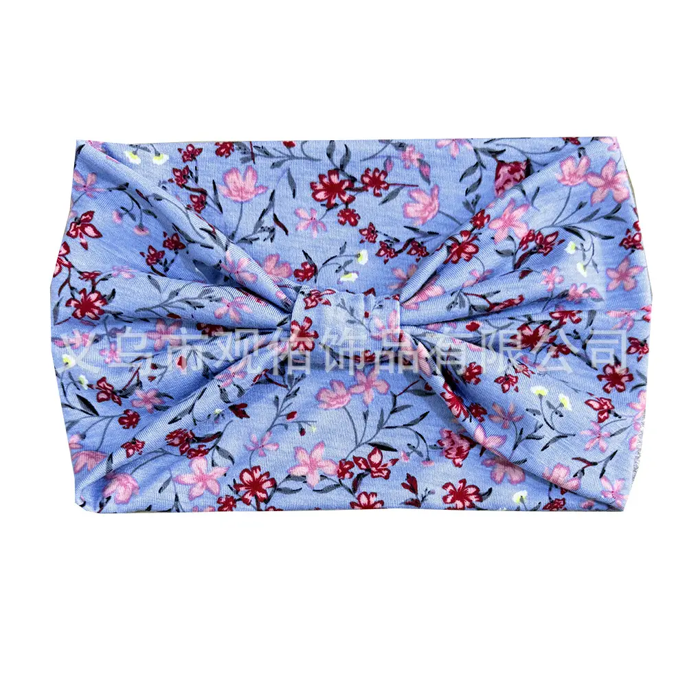 Pink Printed Elastic Hair Band for Women