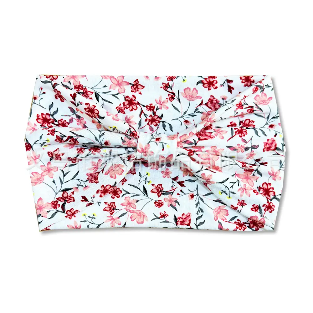 Pink Printed Elastic Hair Band for Women