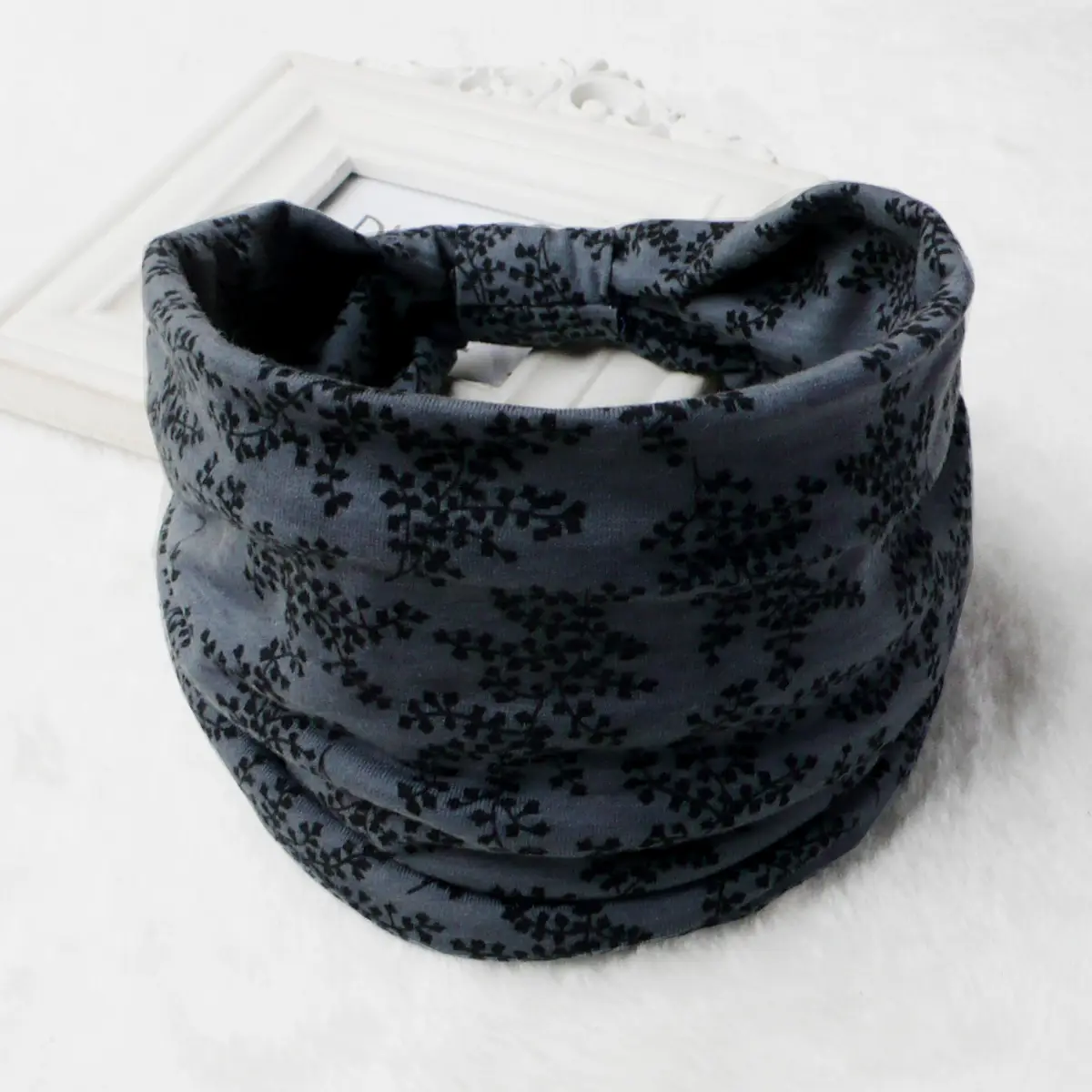 Pink Printed Elastic Hair Band for Women