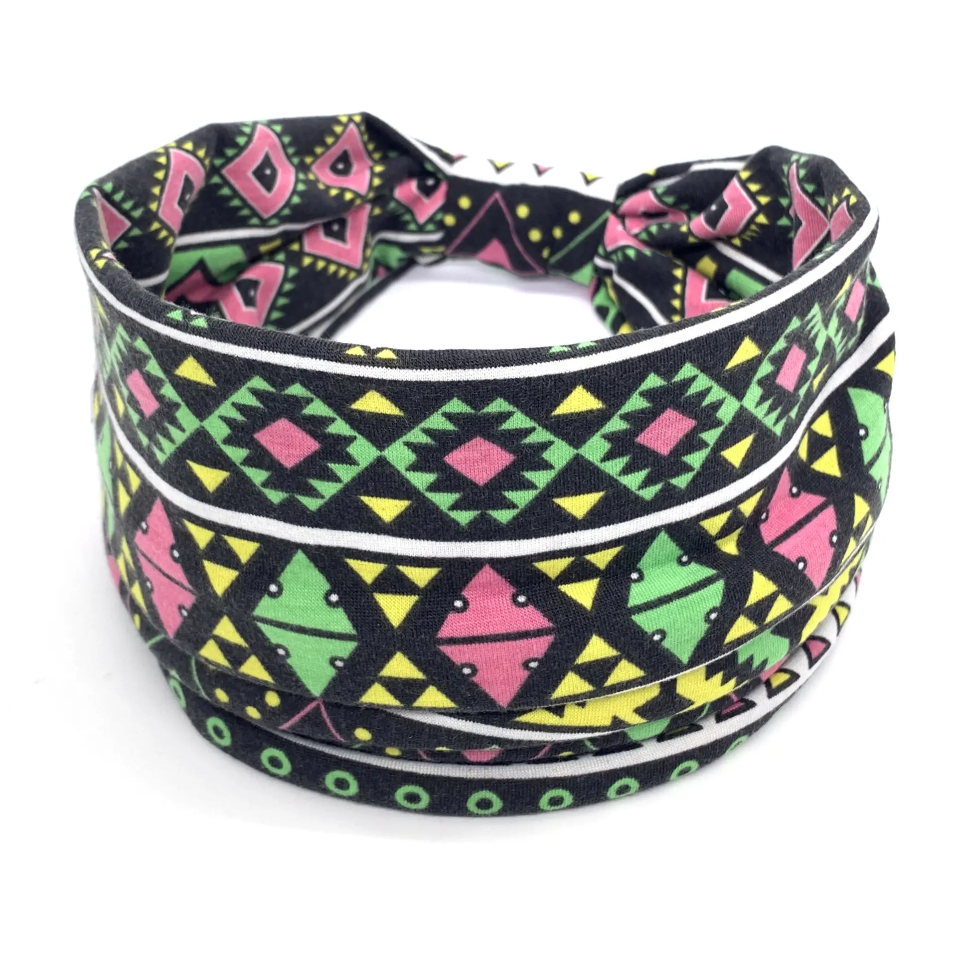 Pink Printed Elastic Hair Band for Women
