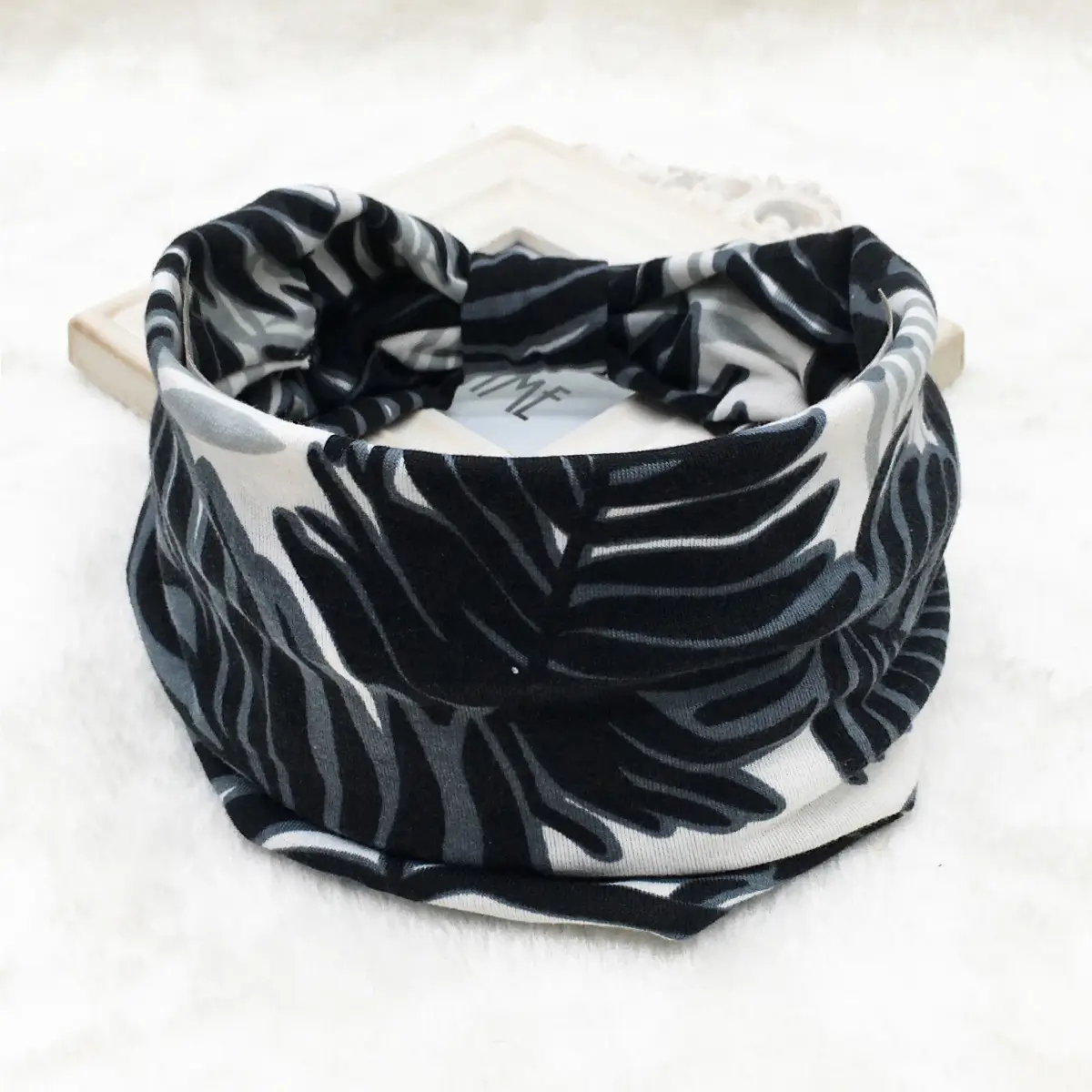 Pink Printed Elastic Hair Band for Women