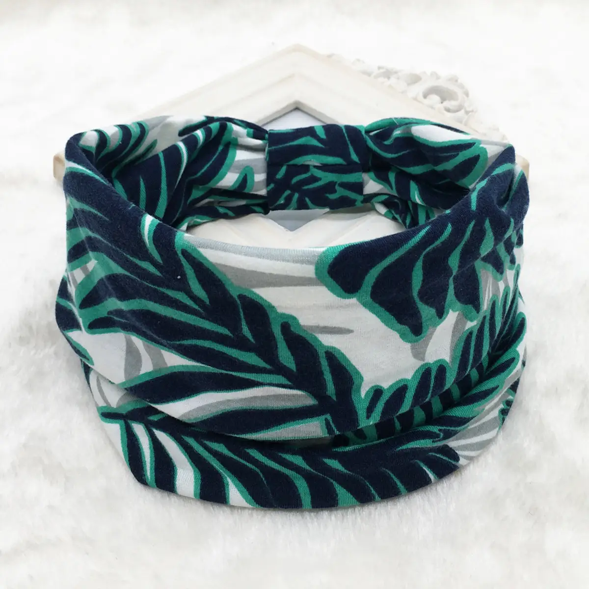 Pink Printed Elastic Hair Band for Women