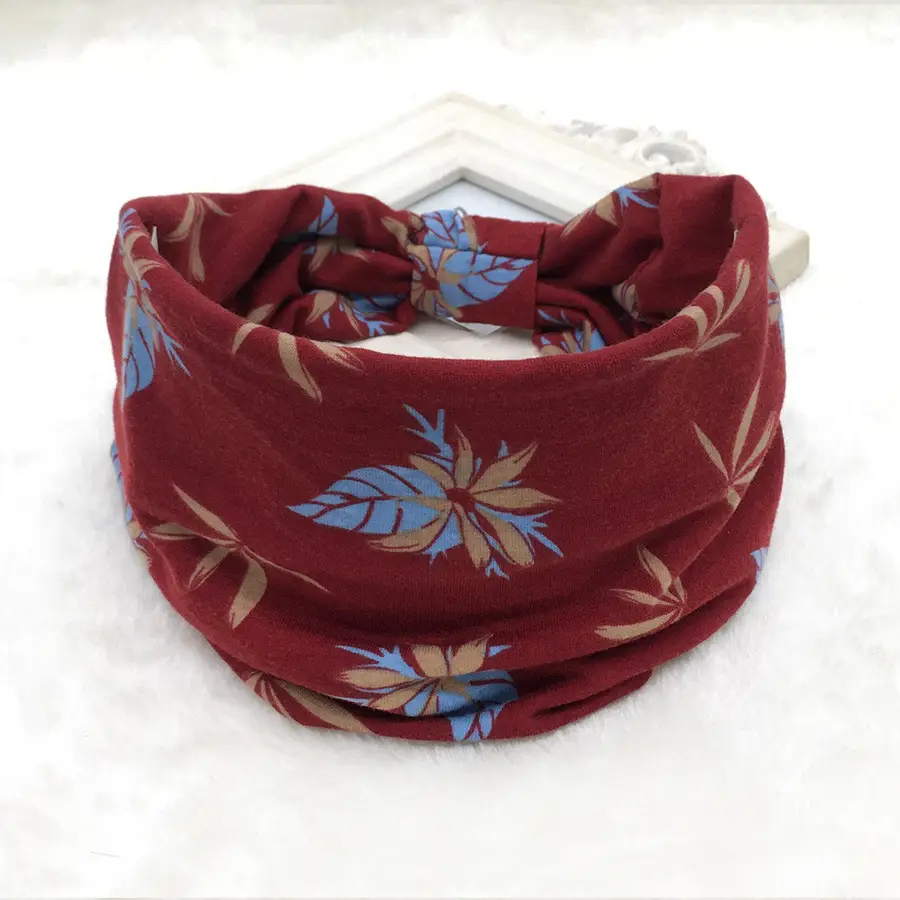 Pink Printed Elastic Hair Band for Women