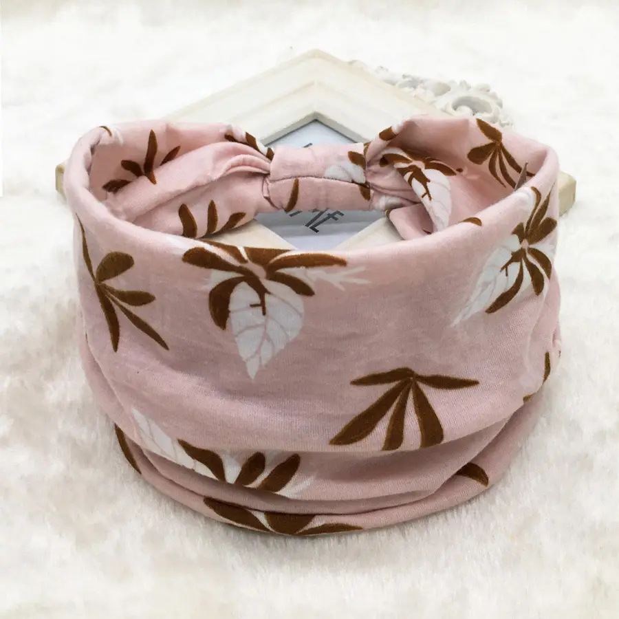 Pink Printed Elastic Hair Band for Women