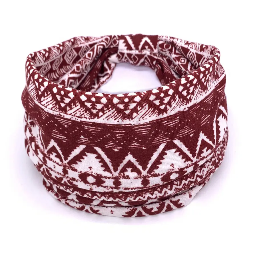 Pink Printed Elastic Hair Band for Women