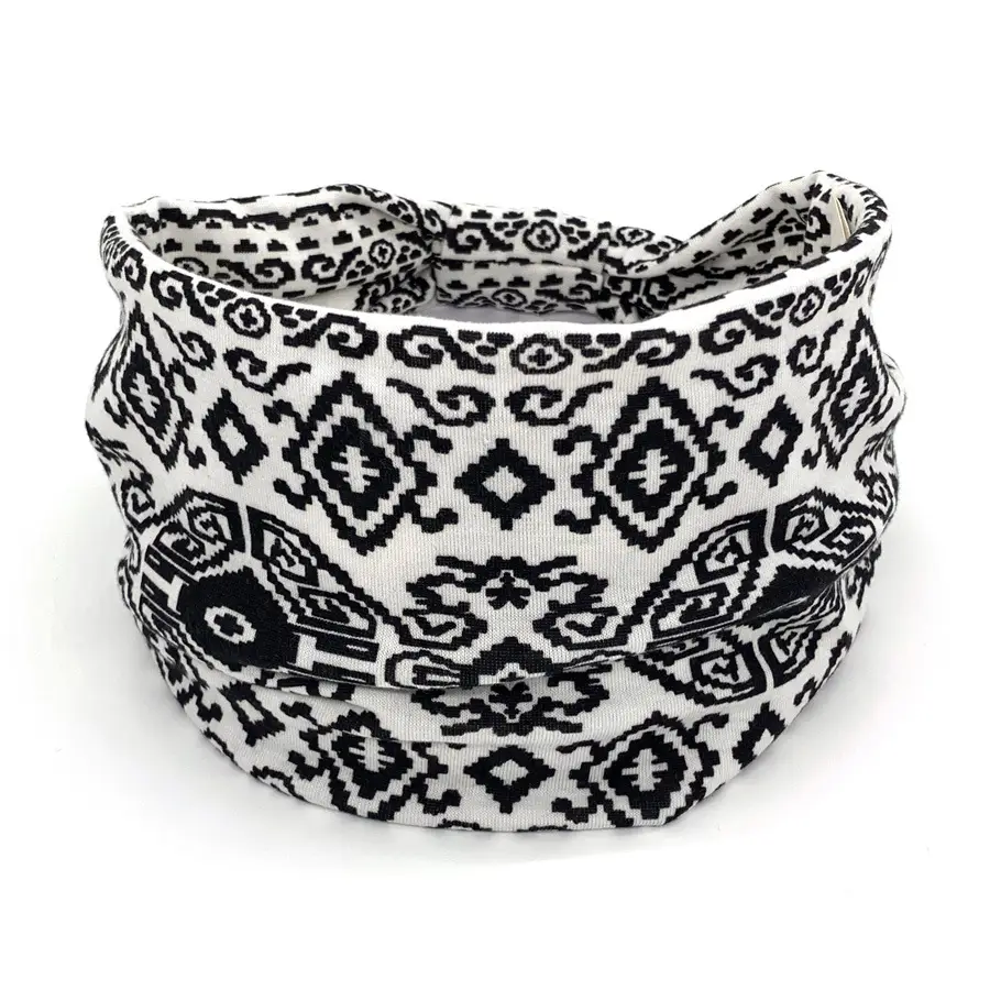 Pink Printed Elastic Hair Band for Women