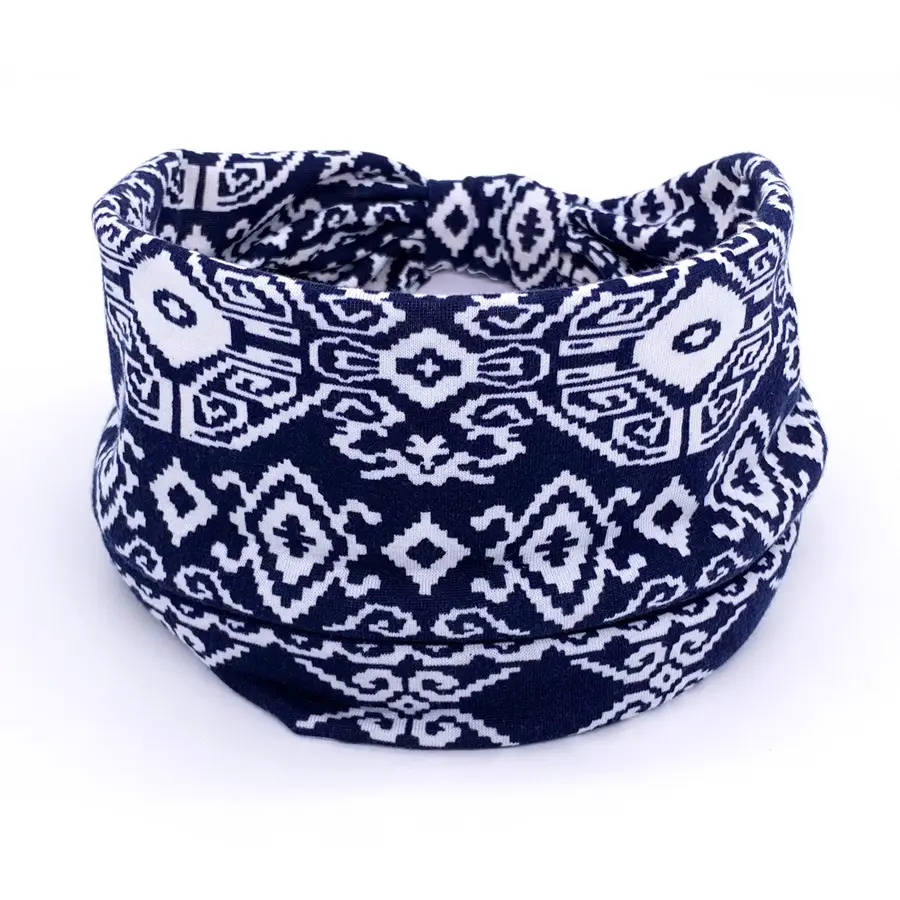 Pink Printed Elastic Hair Band for Women