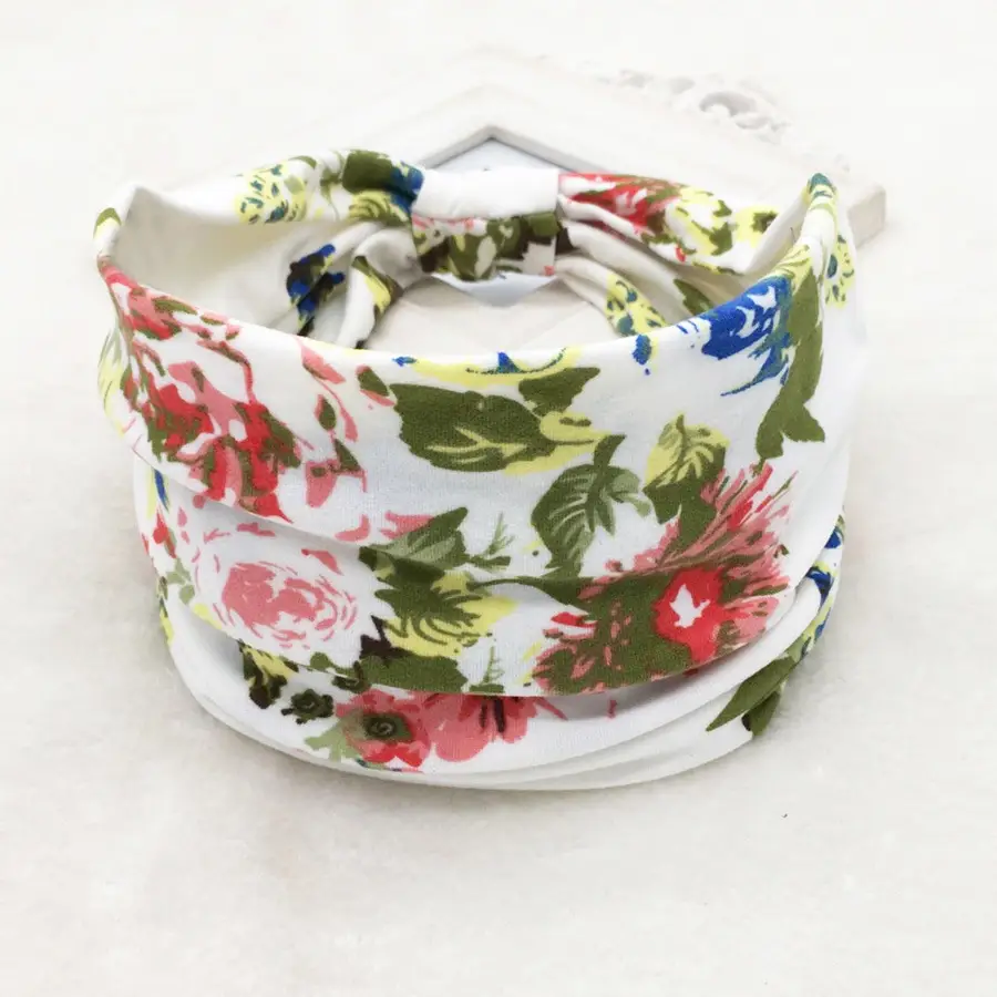 Pink Printed Elastic Hair Band for Women