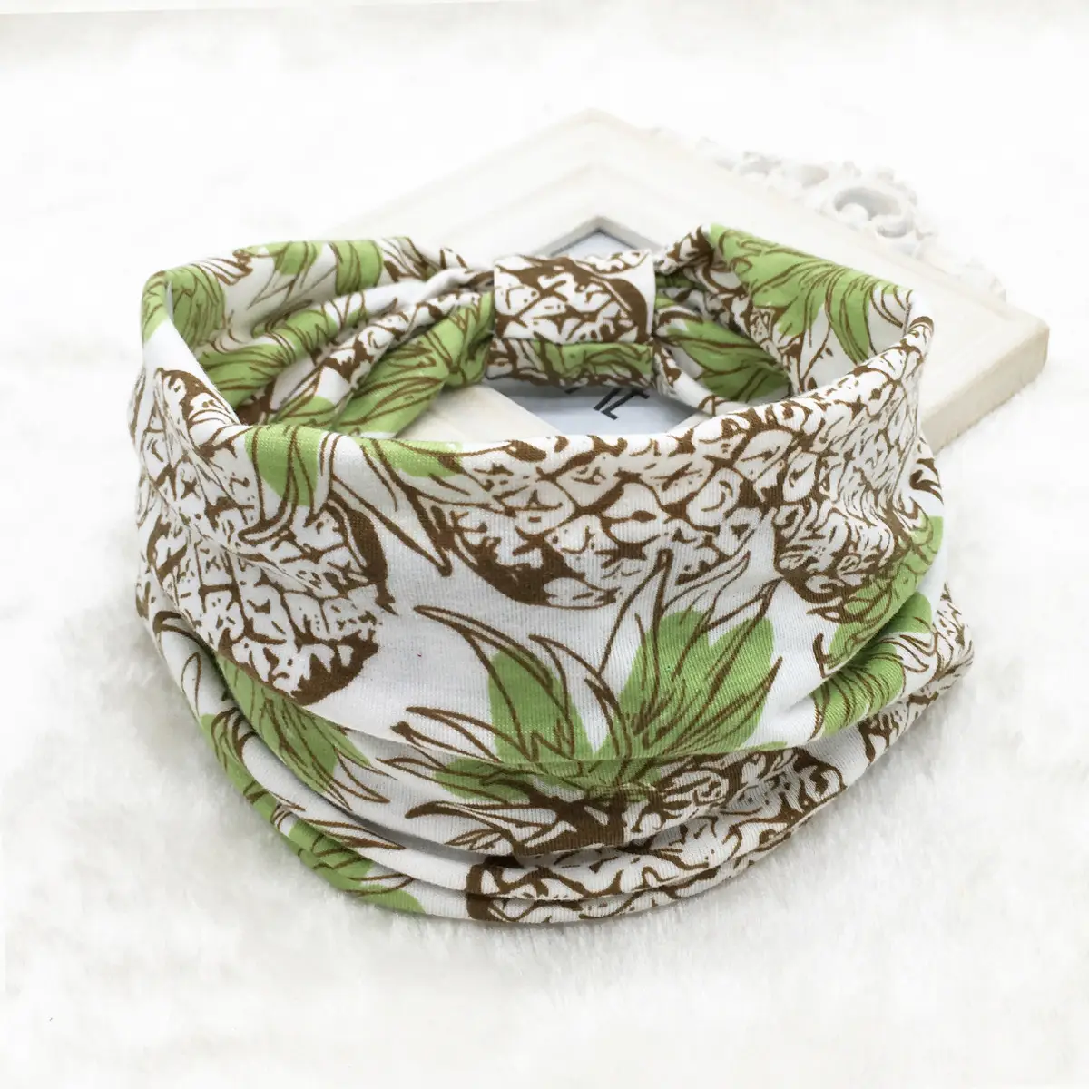 Pink Printed Elastic Hair Band for Women