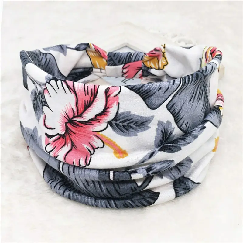 Pink Printed Elastic Hair Band for Women