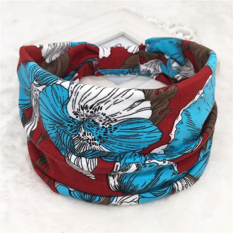 Pink Printed Elastic Hair Band for Women