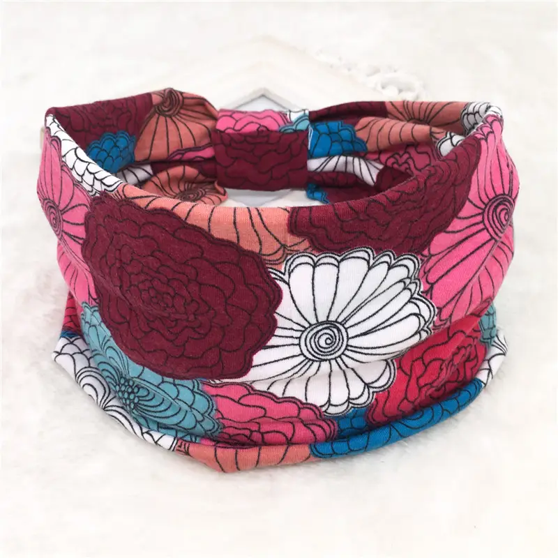 Pink Printed Elastic Hair Band for Women