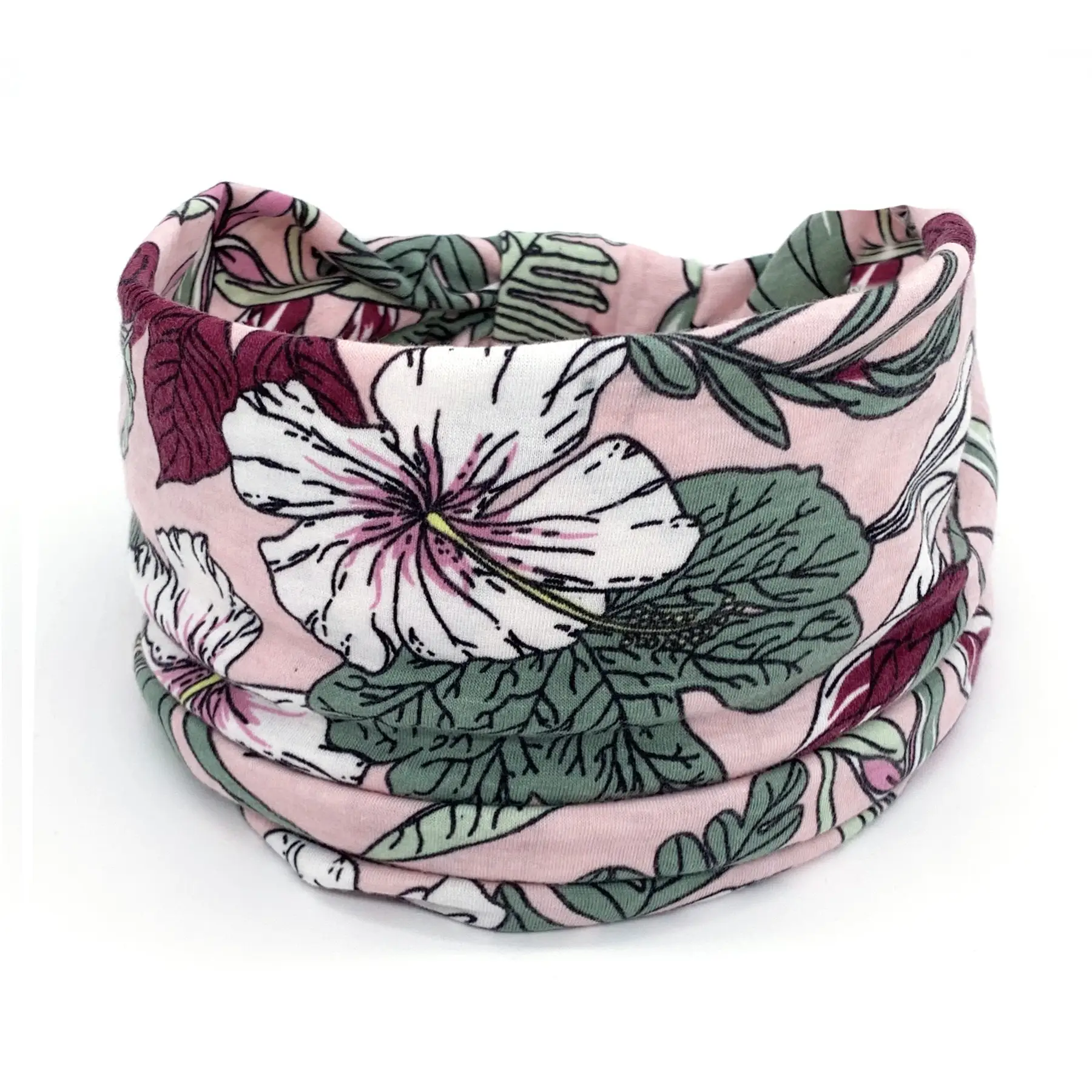 Pink Printed Elastic Hair Band for Women